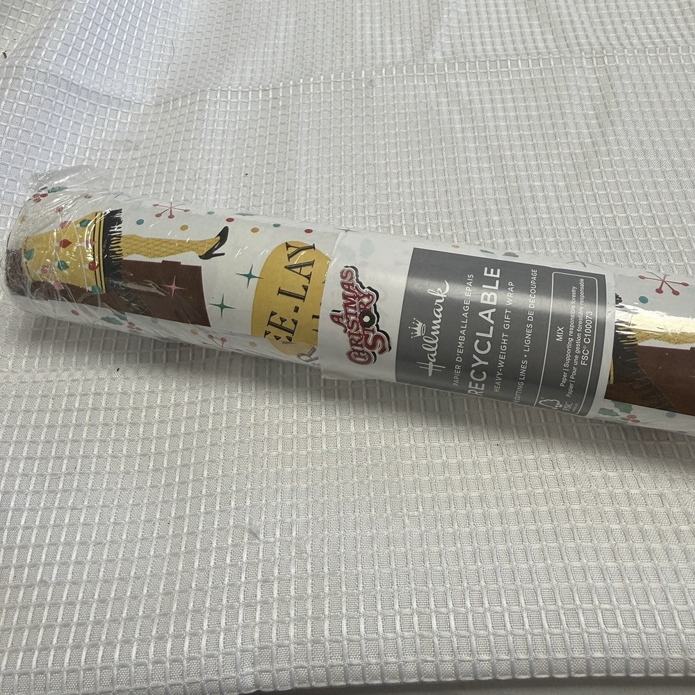 Hallmark Wrapping Paper A Christmas Story Leg Lamp 25 sq ft Roll Holiday Gift